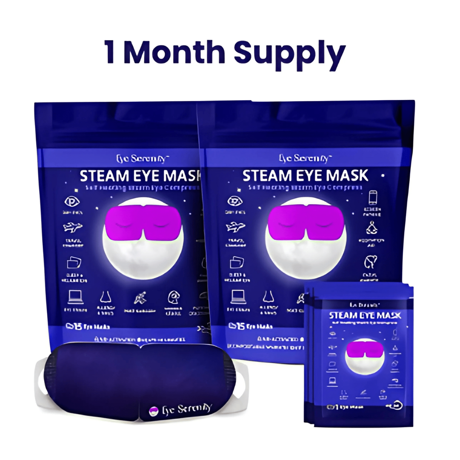 Self-Heating Steam Eye Mask for Eye Strain, Sleep, Dry Eye (30 masks)